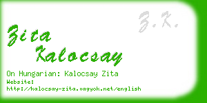 zita kalocsay business card